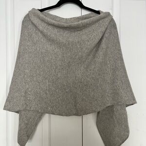 Jigsaw Light Gray Knit Wool Poncho
